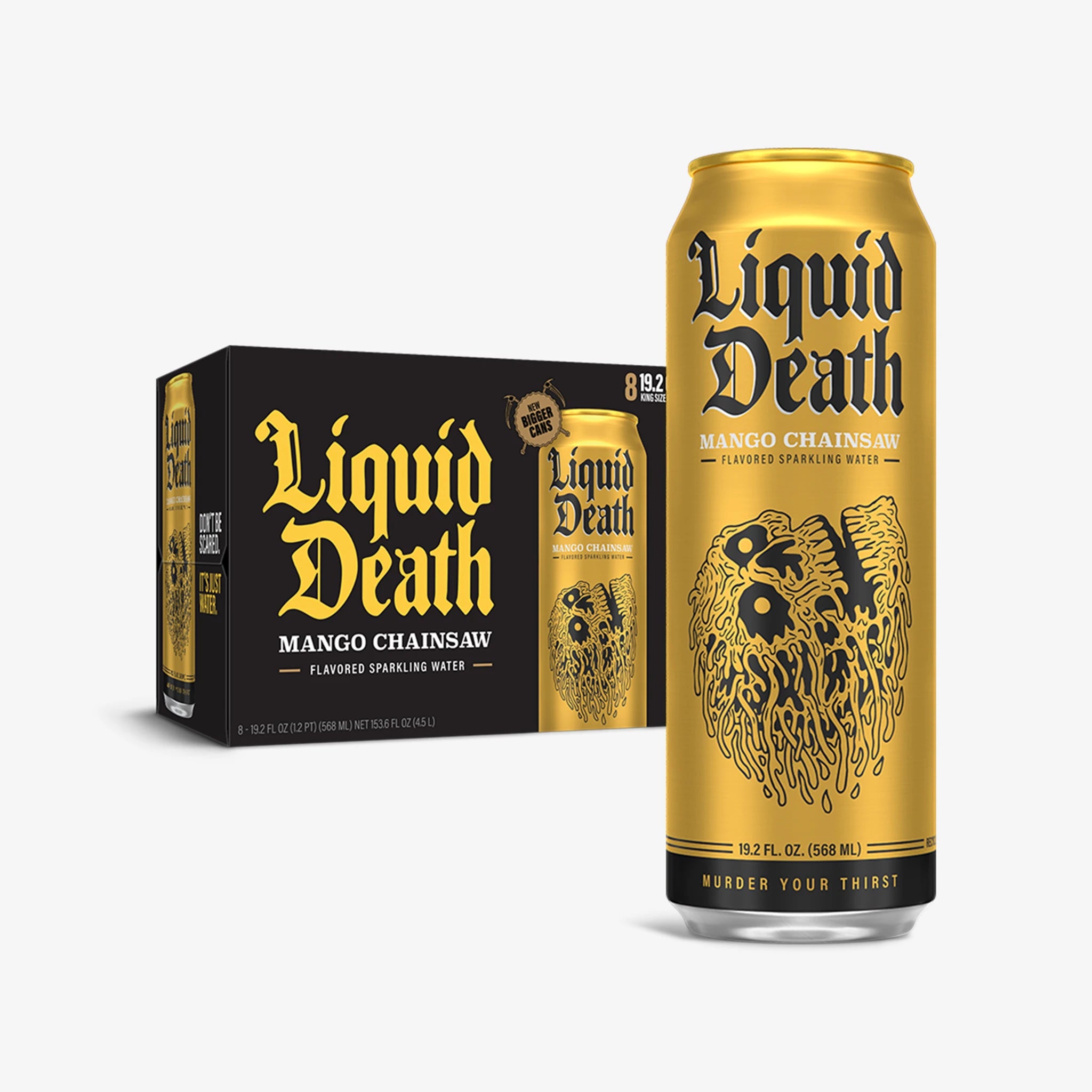 Mango Chainsaw Flavored Sparkling 19 2oz 8 Pack Liquid Death mango-chainsaw-flavored-sparkling-19-2oz-8-pack-liquid-death