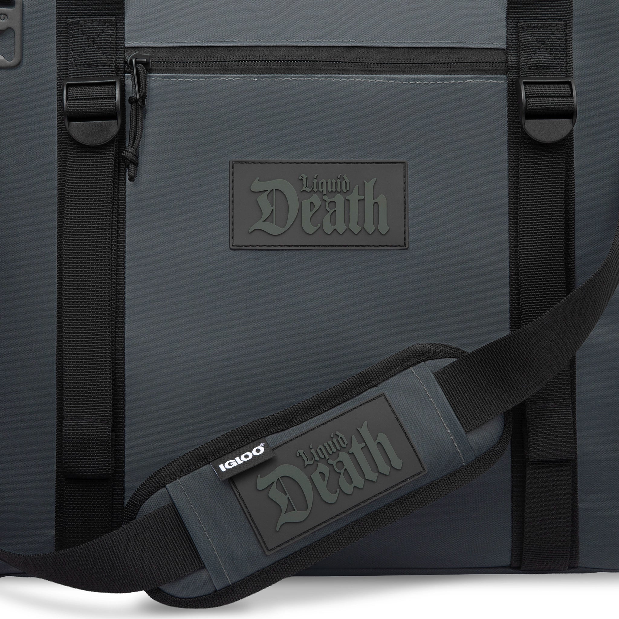 Liquid Death x Igloo Body Bag Soft Cooler — closeup 4