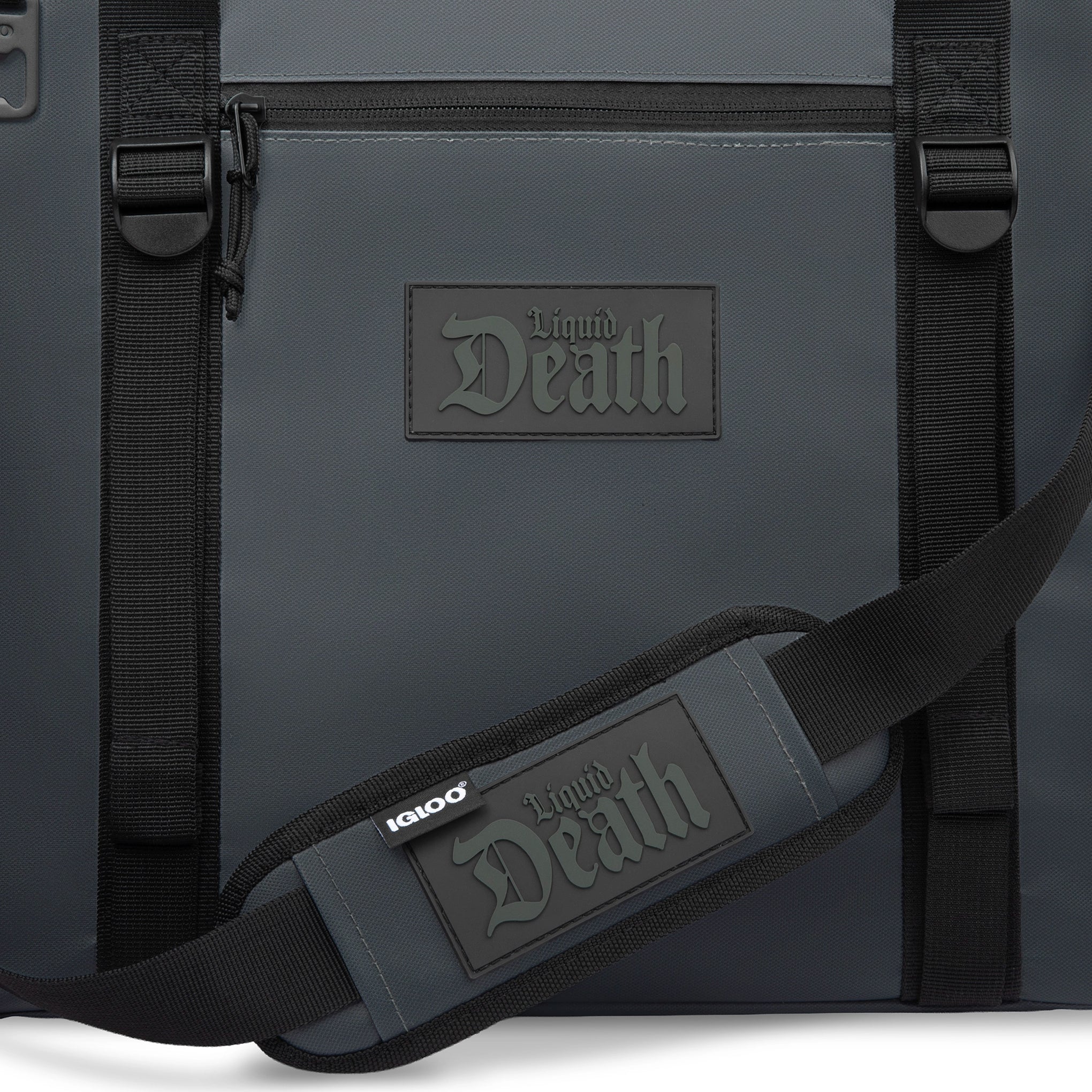 Liquid Death x Igloo Body Bag Soft Cooler — closeup 4