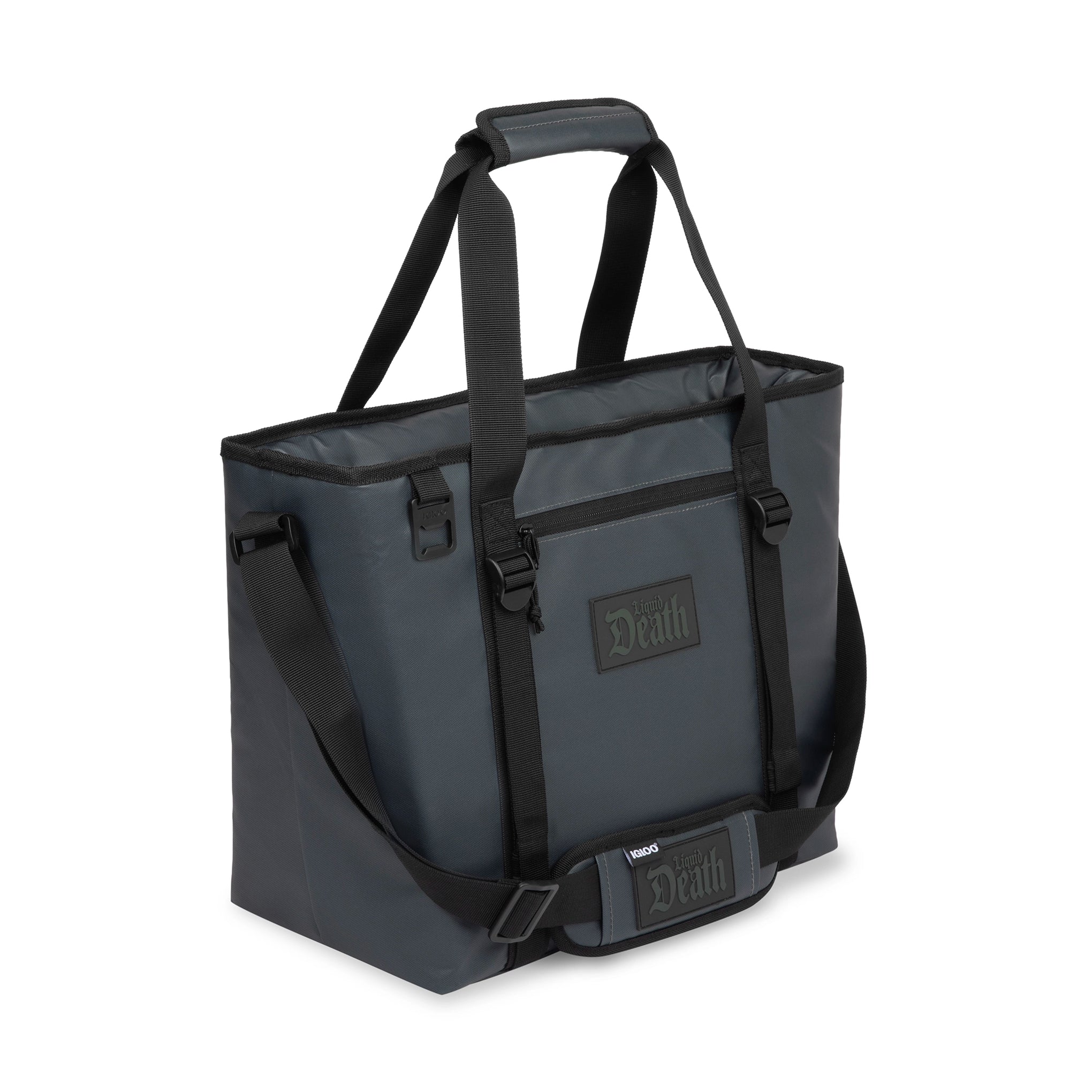 Liquid Death x Igloo Body Bag Soft Cooler — 3/4 view