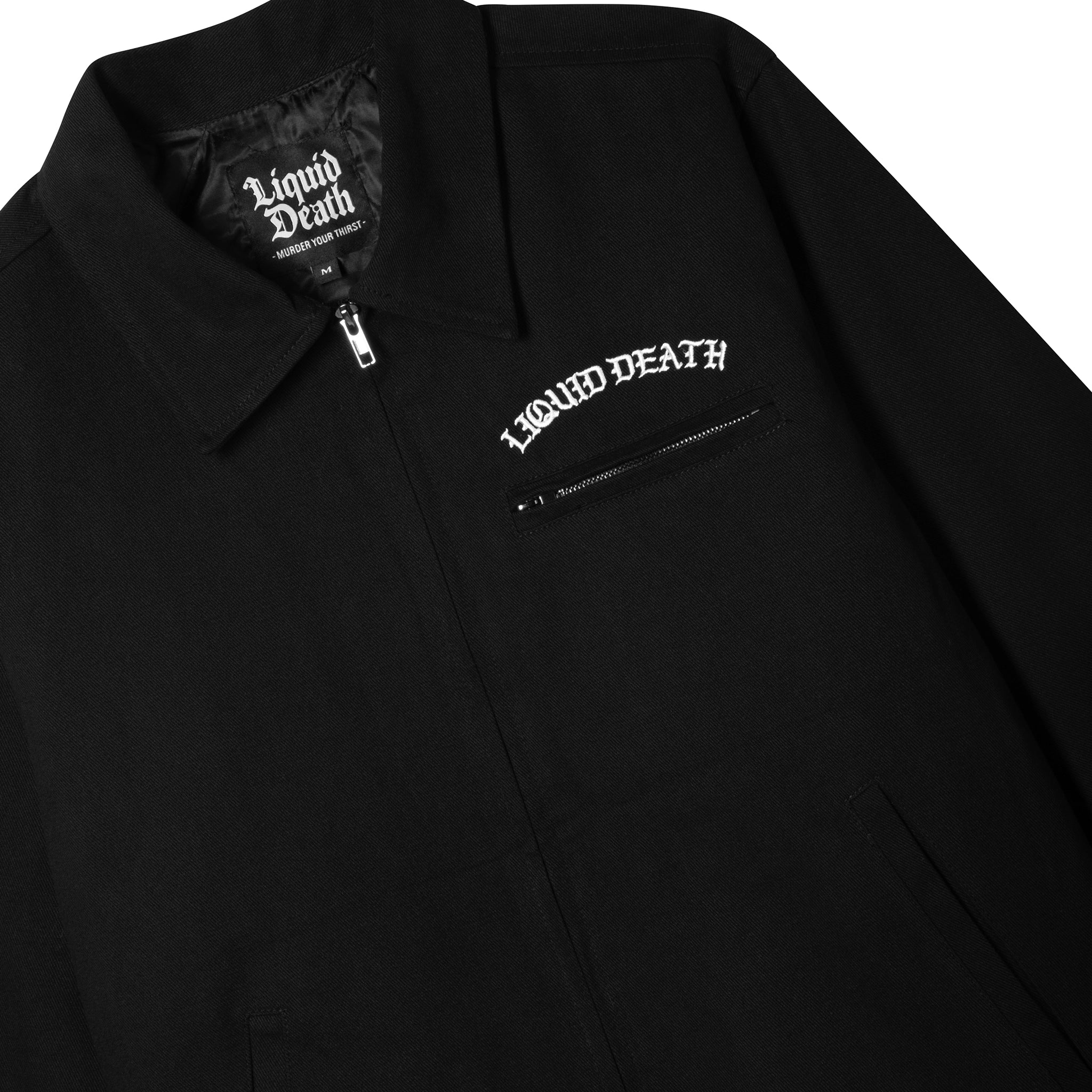 Chop Shop Mechanic Jacket Black Front Close Up