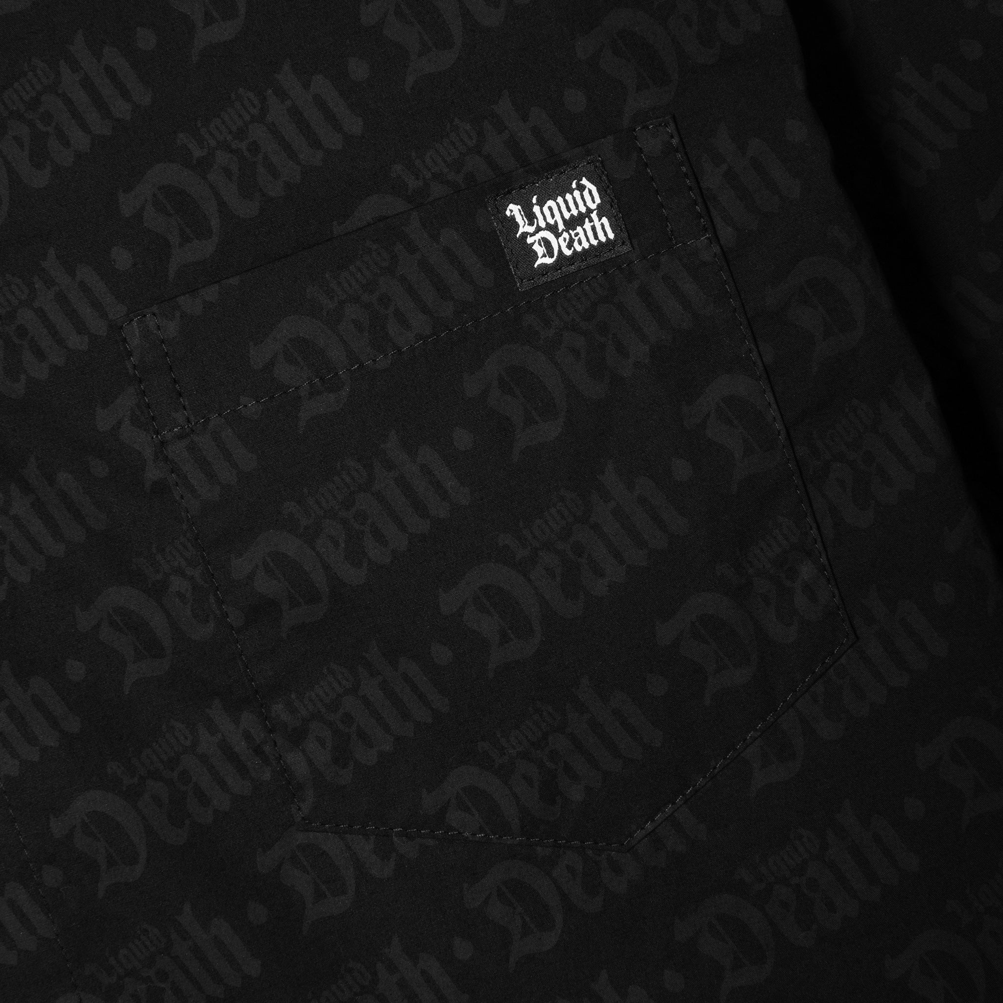 Deluxe Death Woven Shirt Black Front Detail