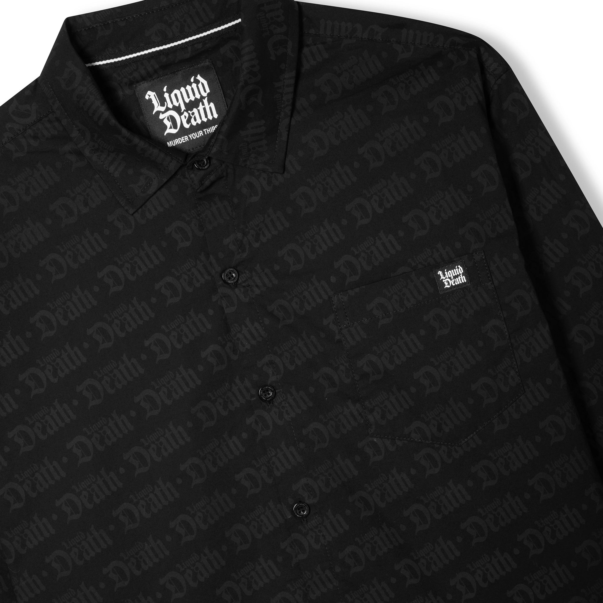 Deluxe Death Woven Shirt Black Front Detail