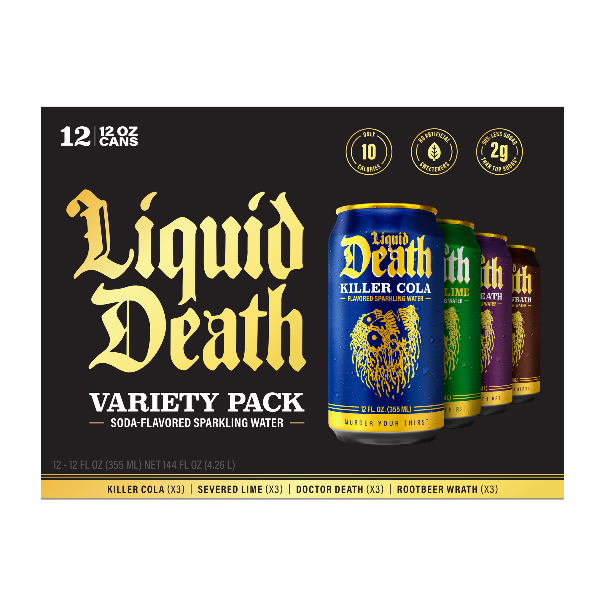 Soda-Flavored Sparkling Water Variety Pack 12oz (12-Pack)