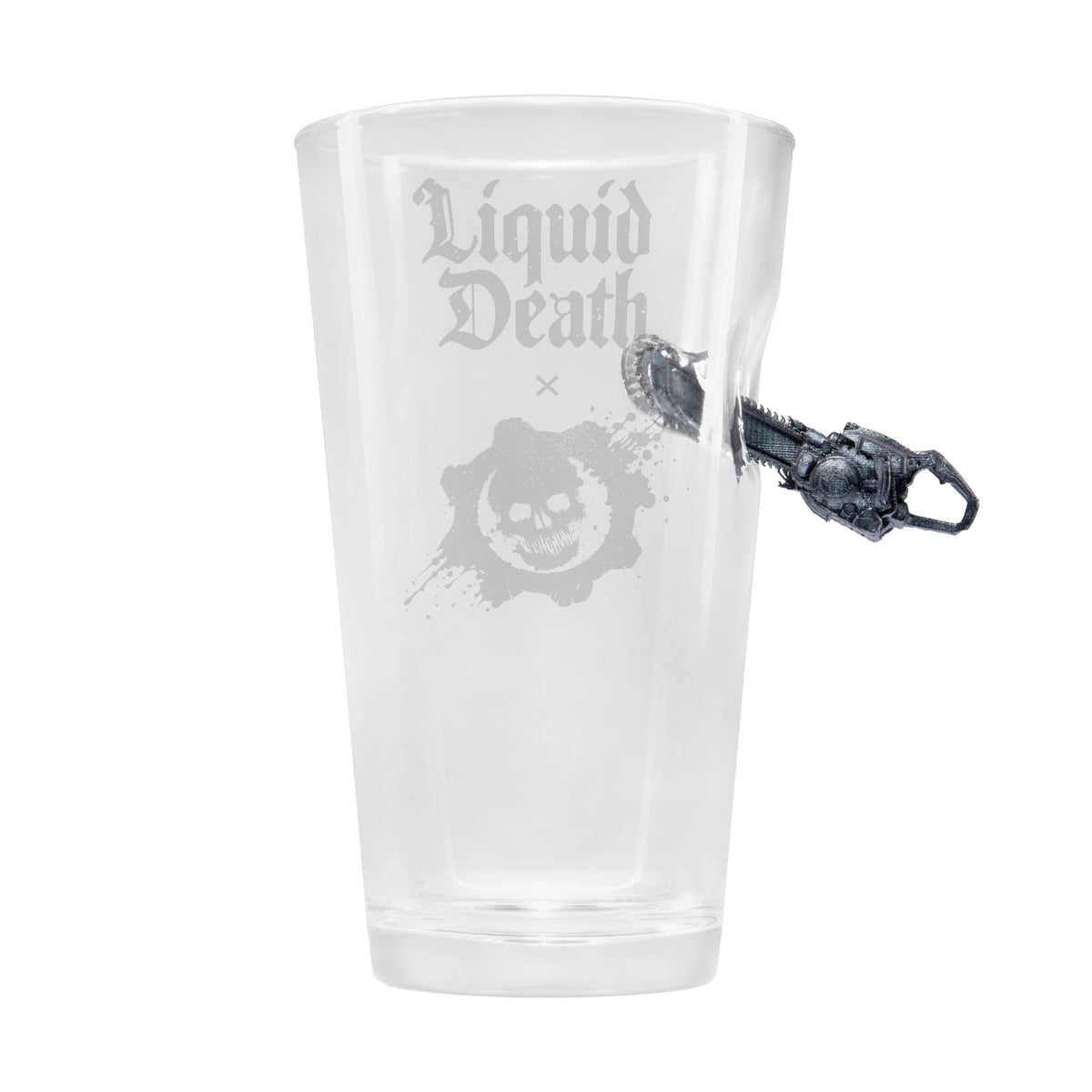 Liquid Death x Gears of War Chainsaw Pint Glass