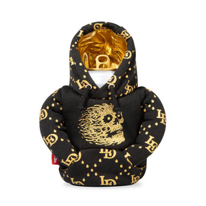 Puffin Koozies Black Hoodie Front Hood Up