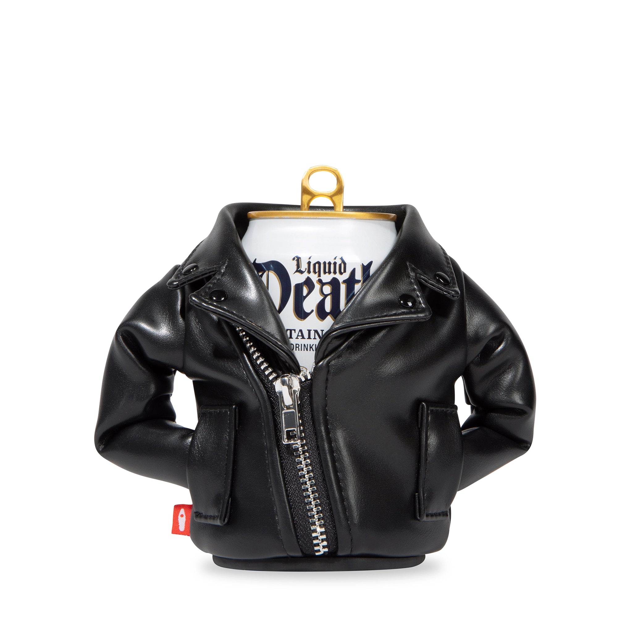 LD Puffin Koozies Black Leather Front