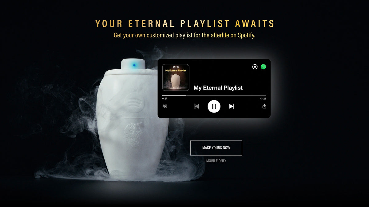 Eternal Playlist Urn - Liquid Death e Spotify lanciano un’urna funeraria con altoparlante