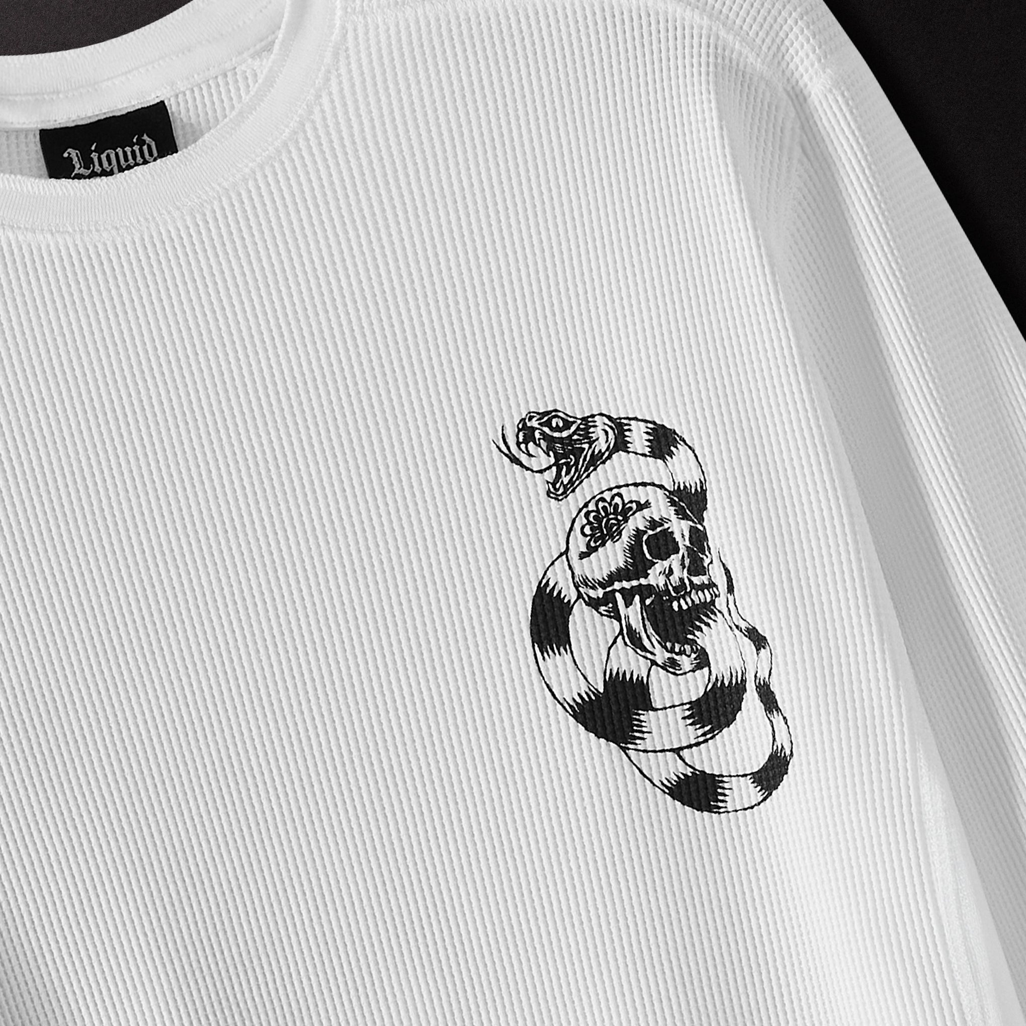 Liquid Death Death Charmer Thermal Shirt front detail