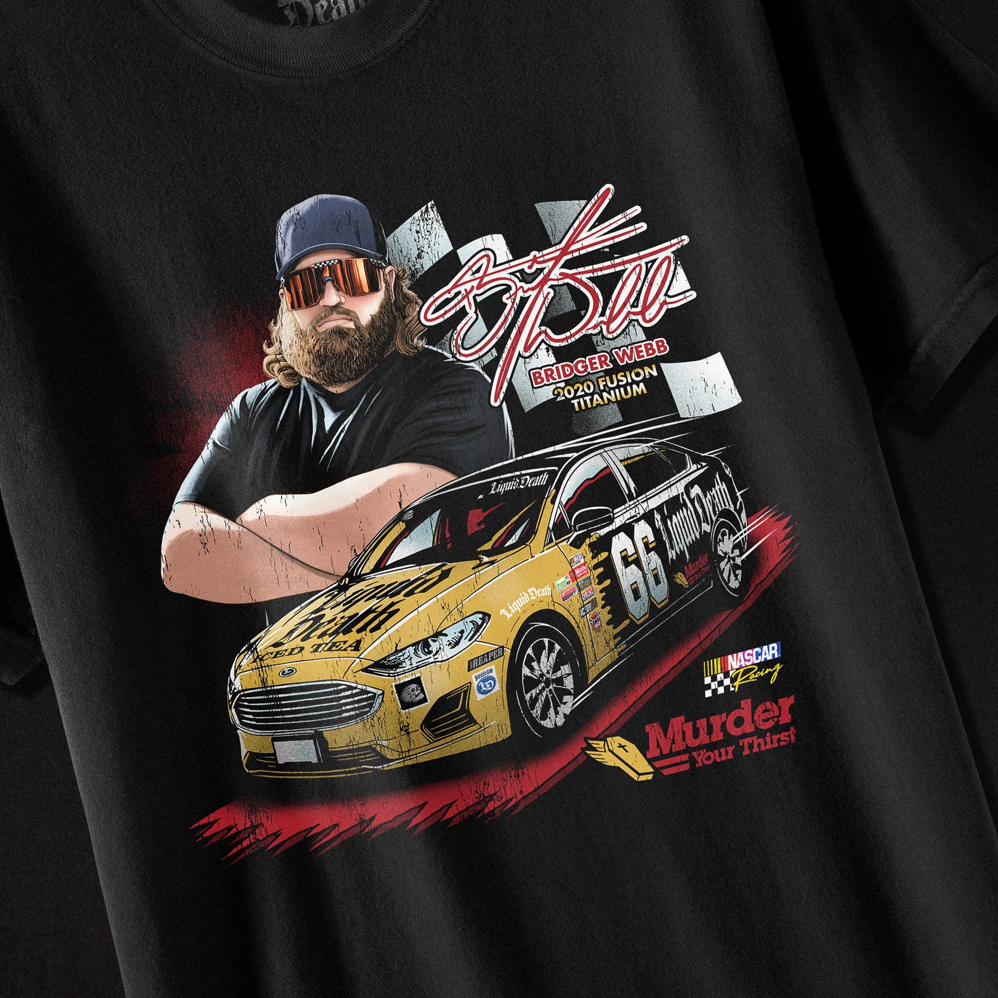 Bridger Webb Liquid Death Nascar Pro Driver Tee
