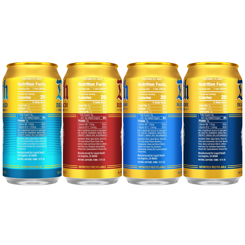 Modern Iced Tea Variety Pack - Back of can 12oz