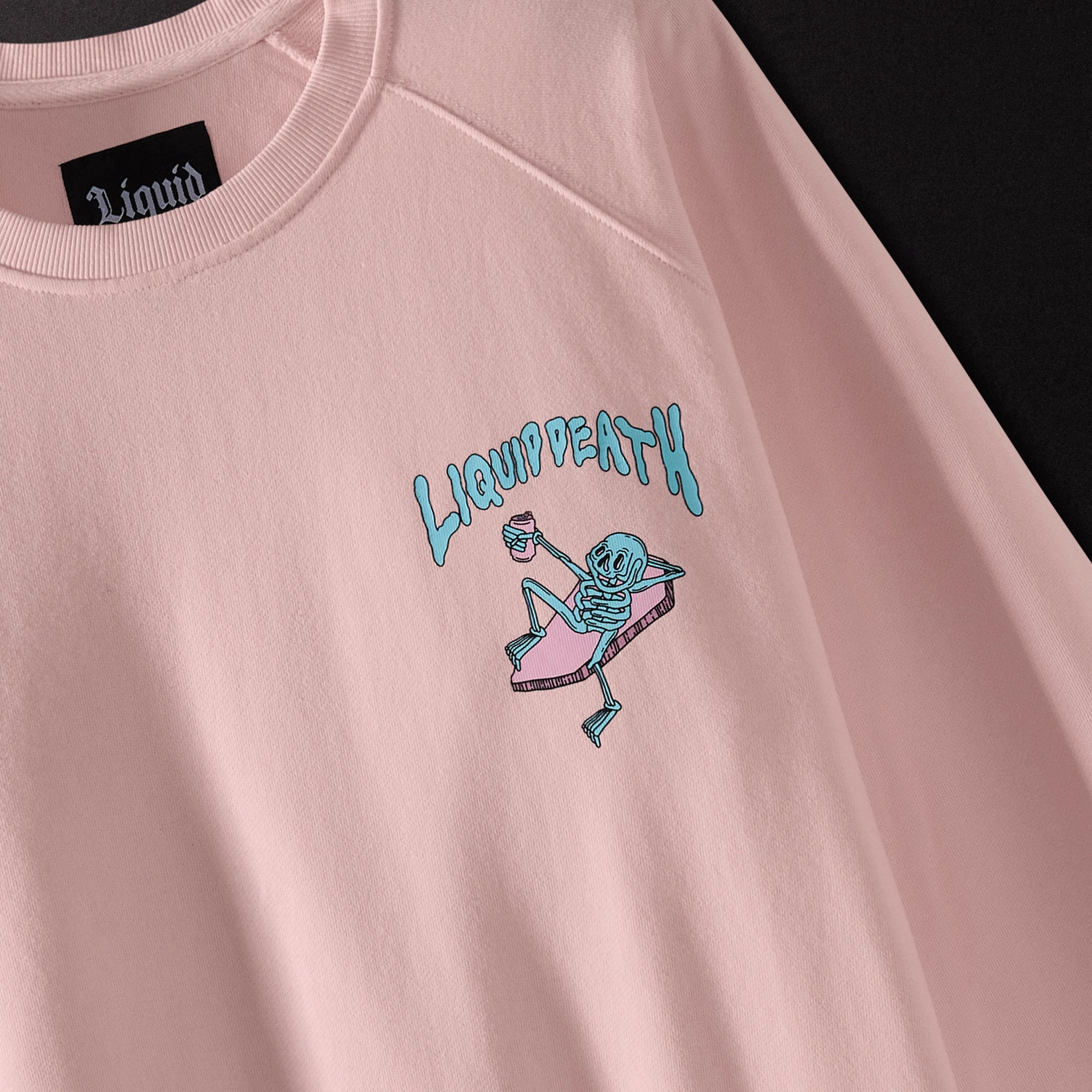 Liquid Death Shallow Grave Sweatshirt back Detail