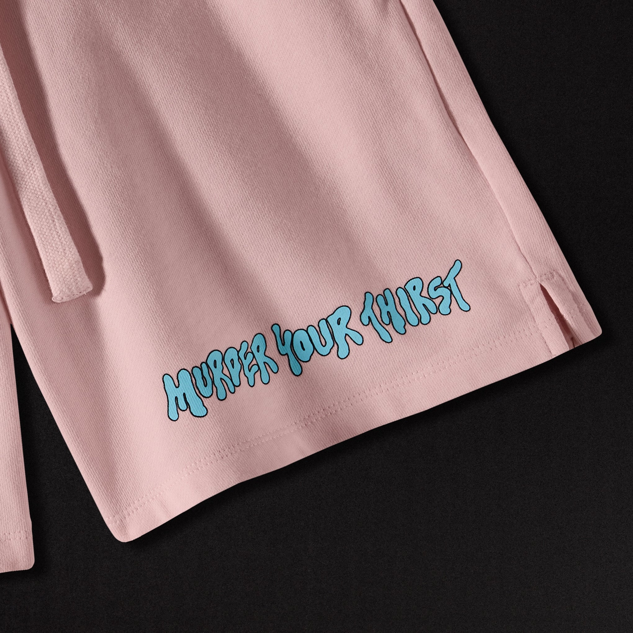 Liquid Death Shallow Grave Sweatshorts Detail