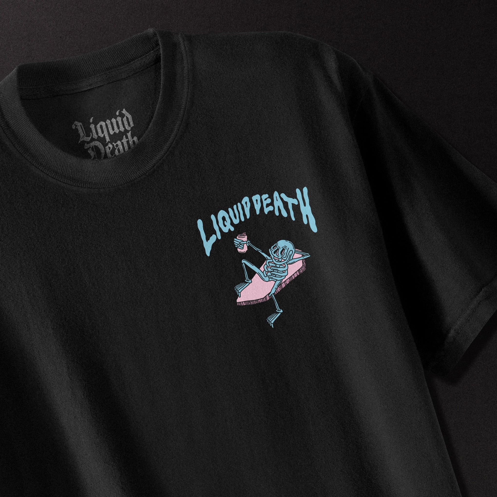 Liquid Death Shallow Grave Tee front detail