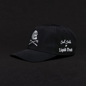 LiquidDeath_BadBirdie_Hat_Black_Front_Quarter