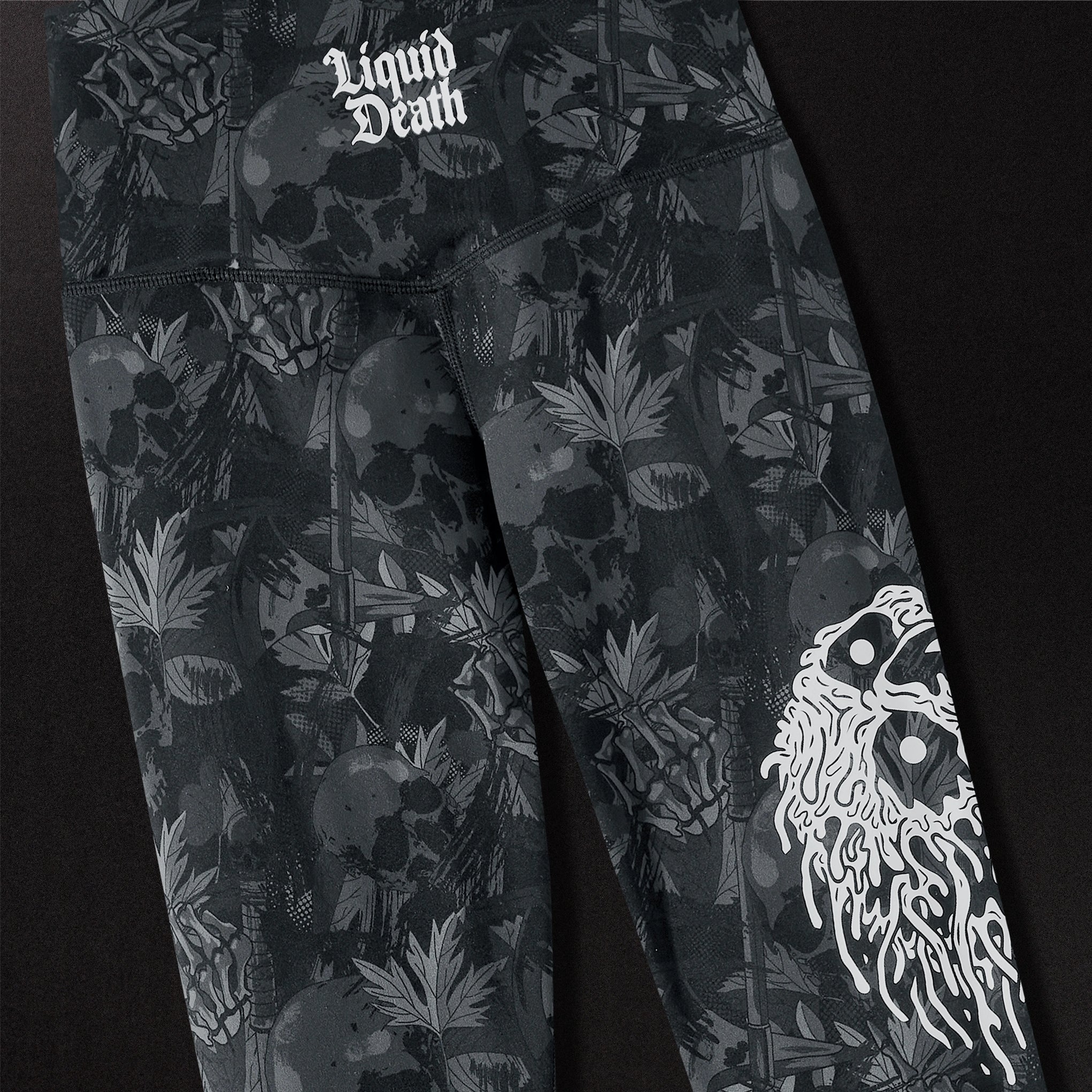 LiquidDeath_SweatyMachete_leggings detail