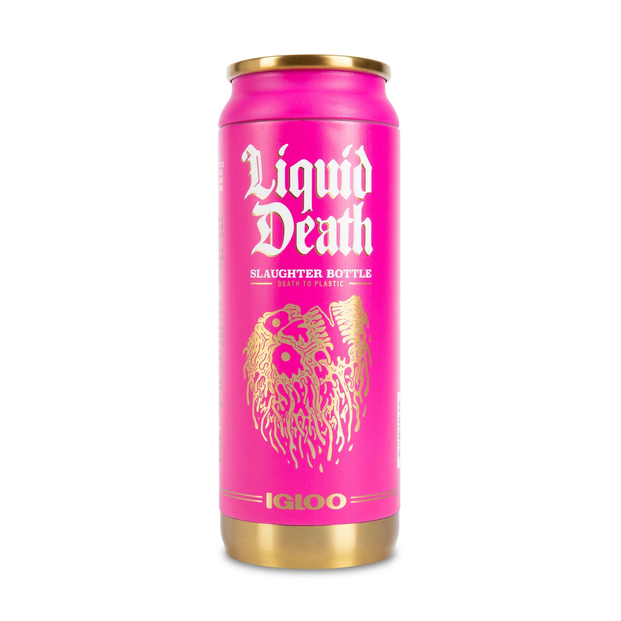 Liquid Death x Igloo Reusable Slaughter Bottle — Pink — front