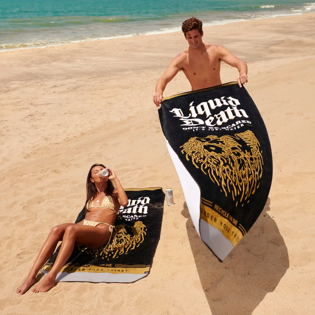 Laid To Rest Oversized Beach Towel – Liquid Death