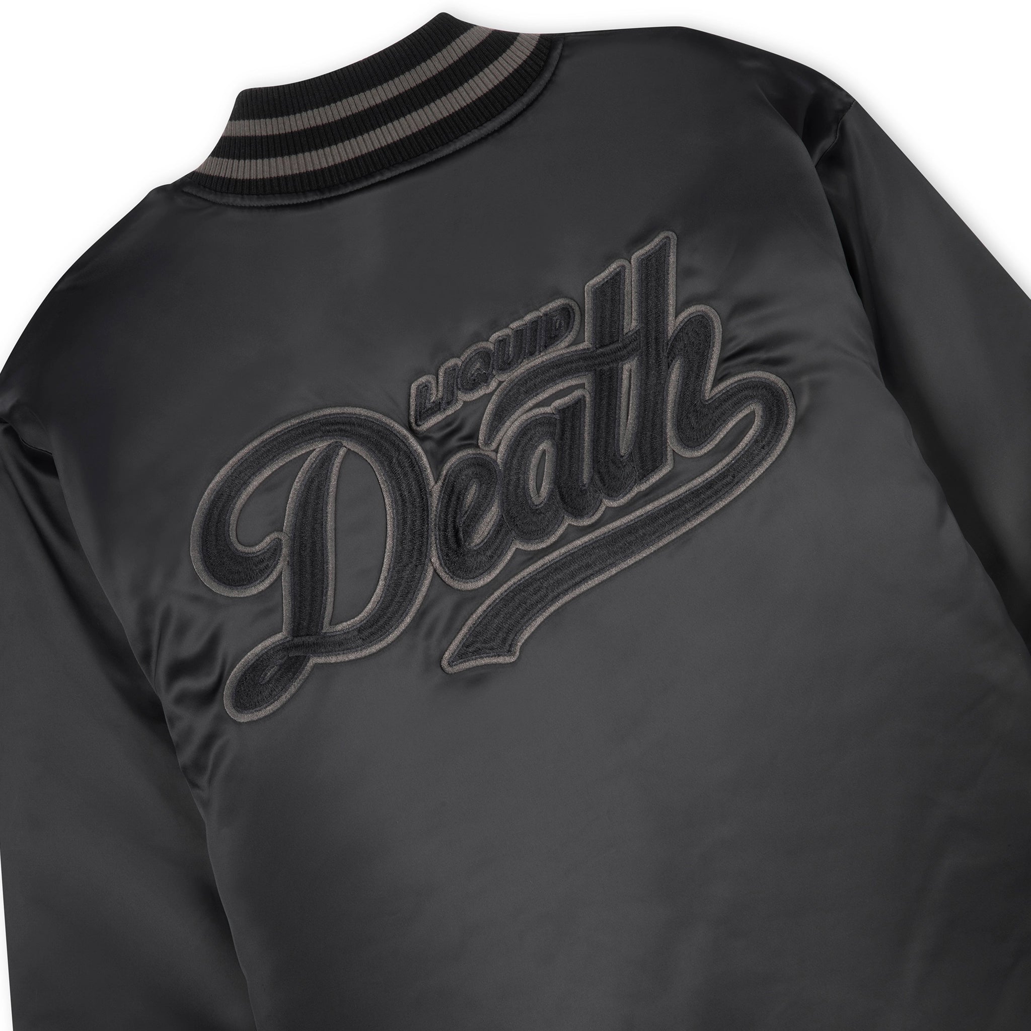 Team Death Satin Jacket Bomber Back Detail