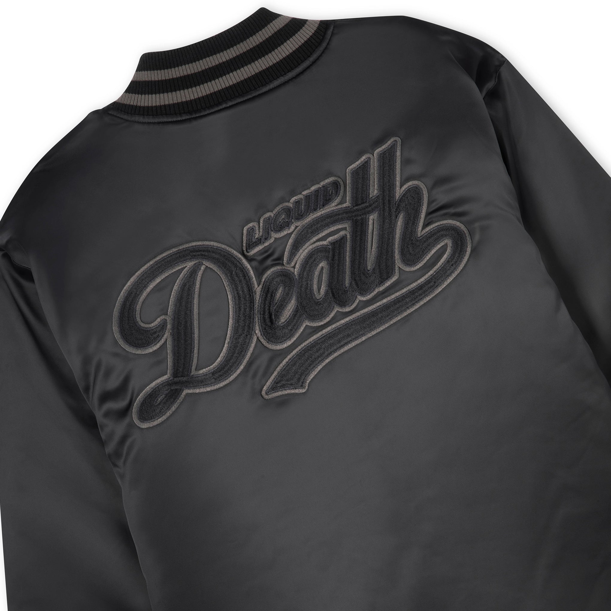 Team Death Satin Jacket Bomber Back Detail
