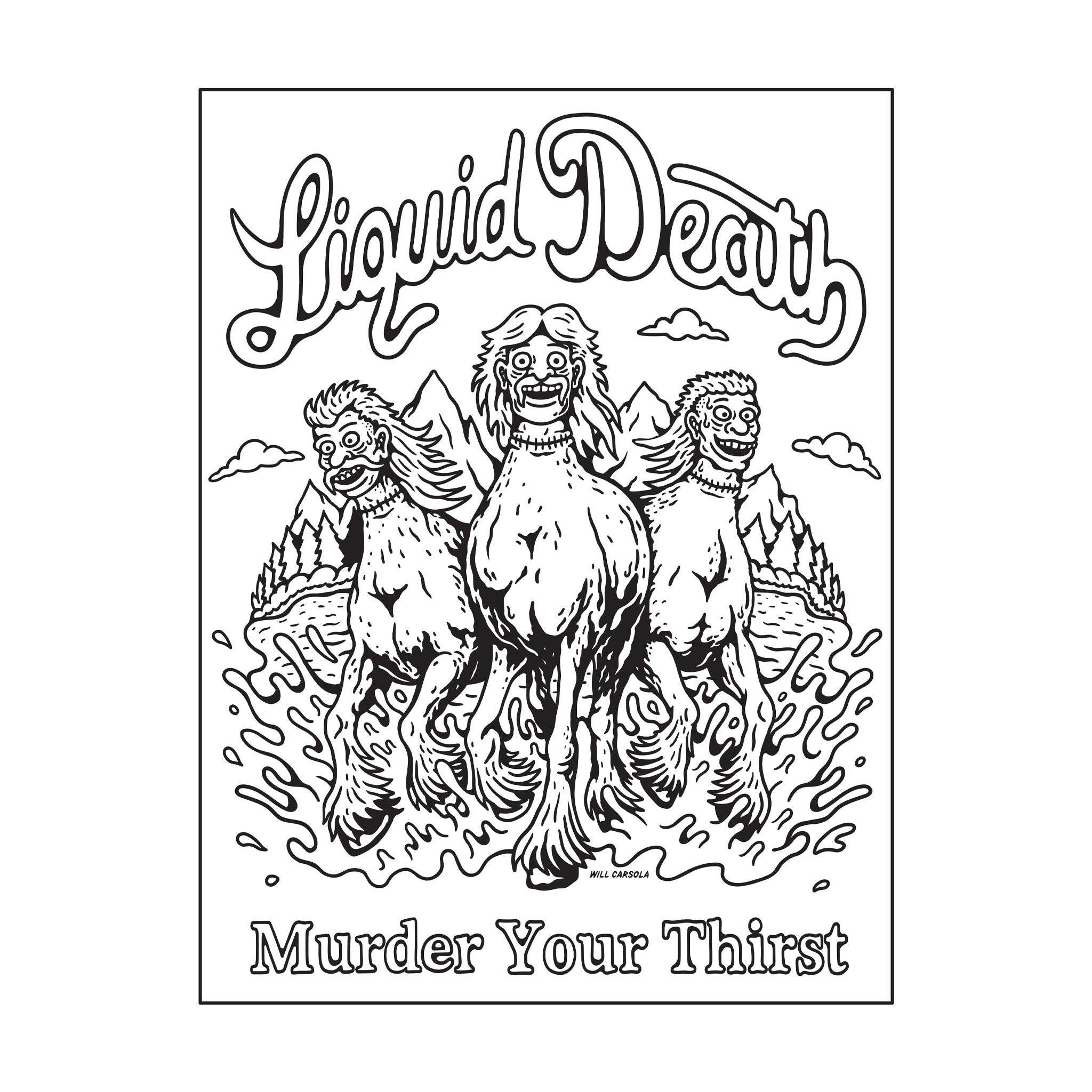 Liquid Death: The Official Coloring Book — interior page 1