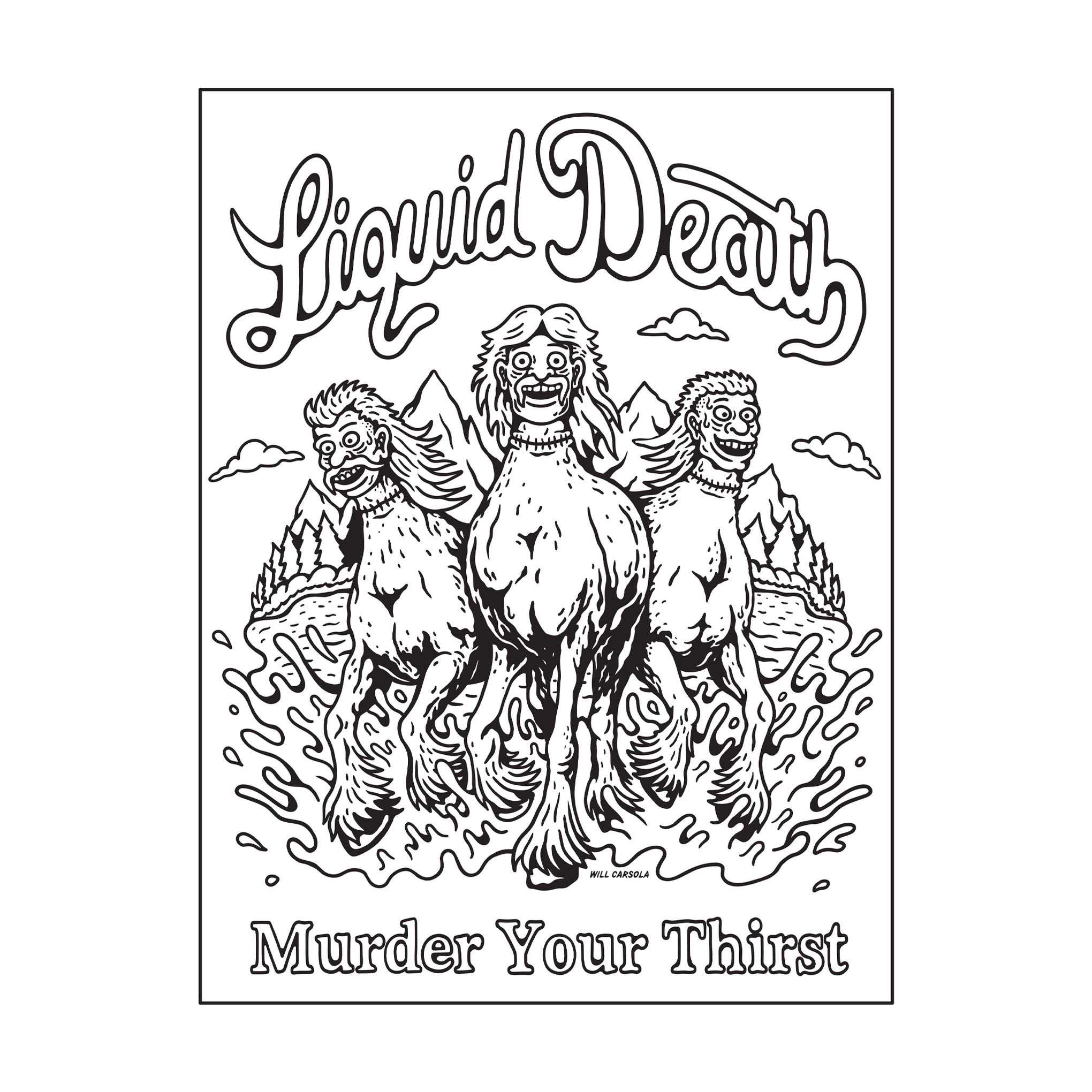 Liquid Death: The Official Coloring Book — interior page 1