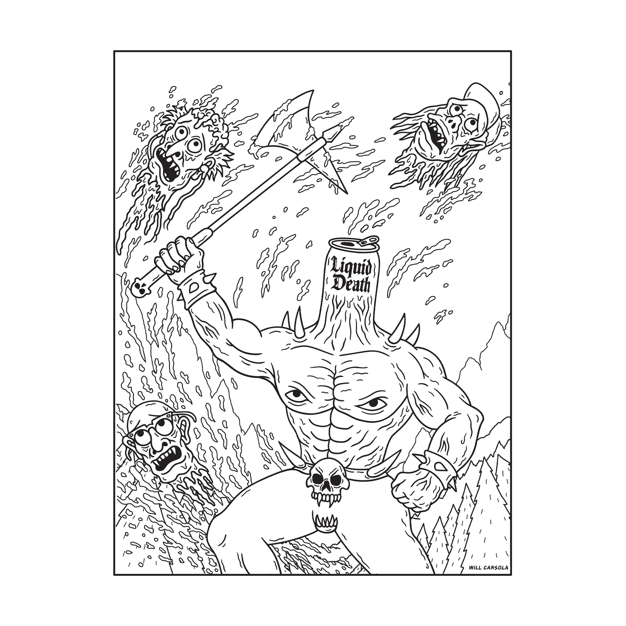 Liquid Death: The Official Coloring Book — interior page 2