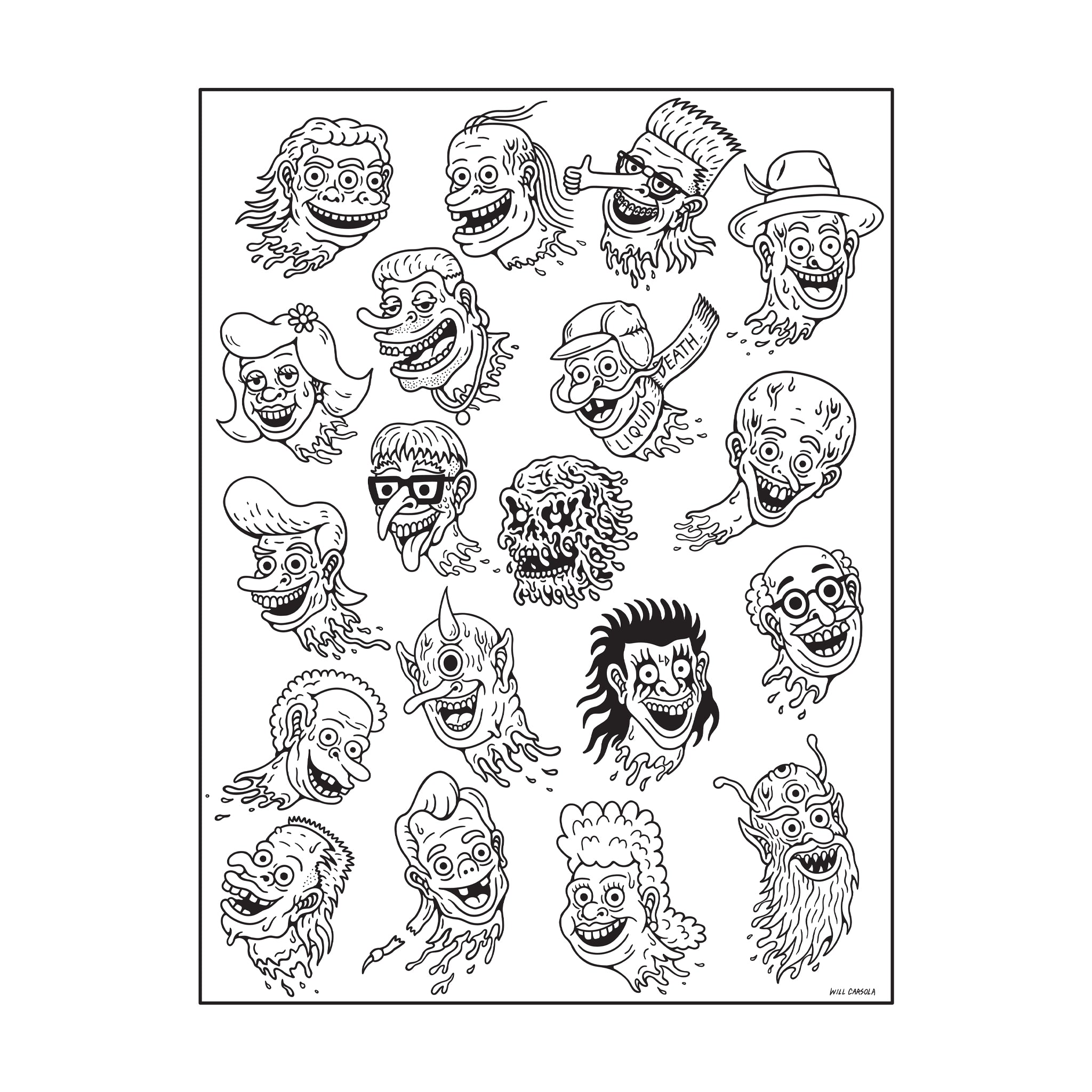 Liquid Death: The Official Coloring Book — interior page 3