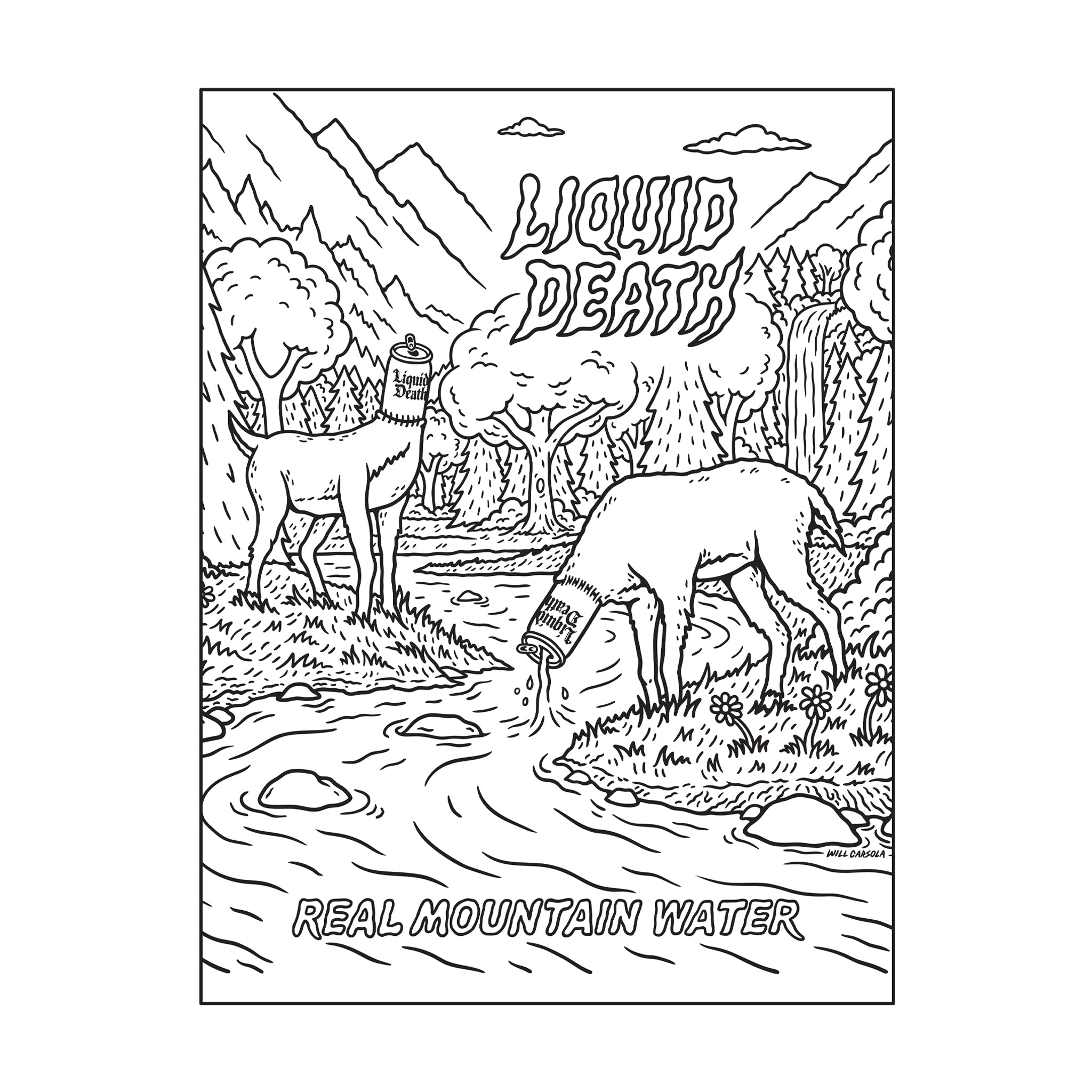 Liquid Death: The Official Coloring Book — interior page 4