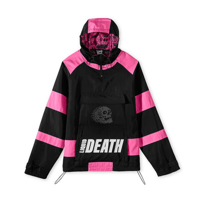 Black and pink jacket with 'Death' text on a white background