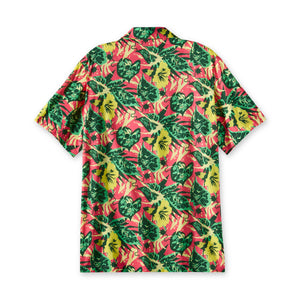 Colorful tropical patterned shirt on a white background Back