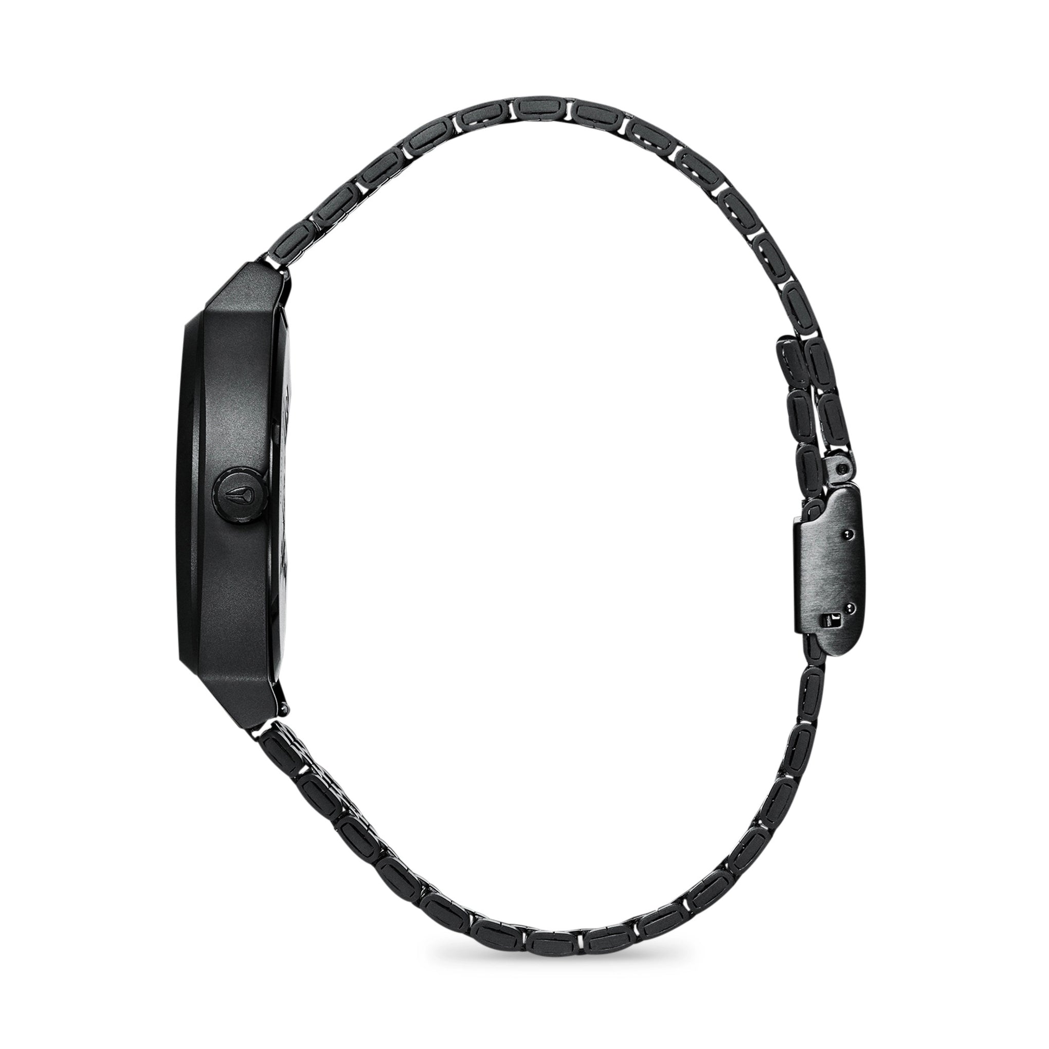 Black watch strap on a white background